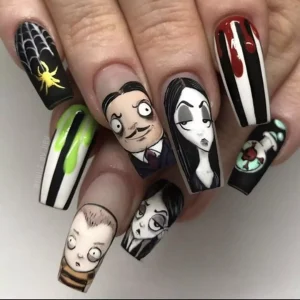 ترسناک ترین مدل های ناخن طرح کارتونی 2024