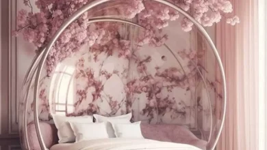 مدل های طراحی اتاق خواب فانتزی با تم صورتی
