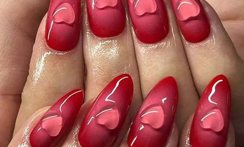 Girls' nail designs suitable for Valentine's Day