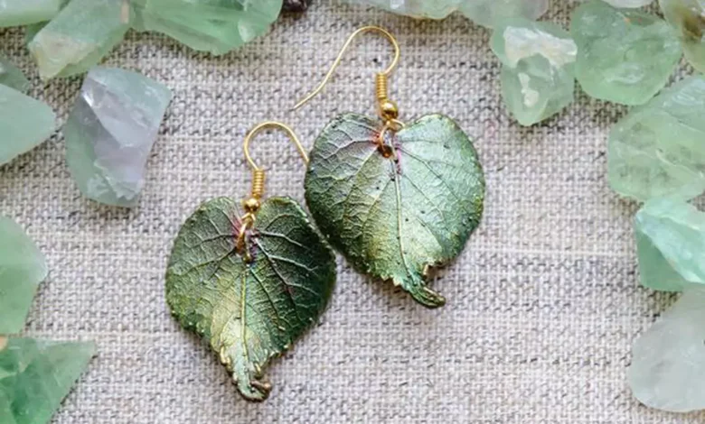 مدلهای جذاب گوشوارههای دخترانه با طراحی به شکل برگ زیبا