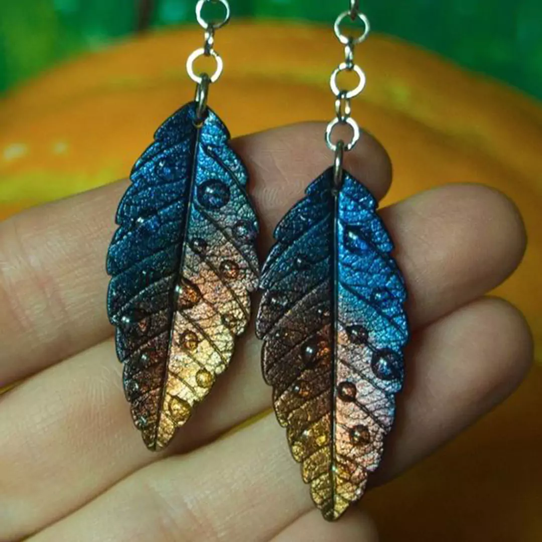  مدل‌های جذاب گوشواره‌های دخترانه با طراحی به شکل برگ