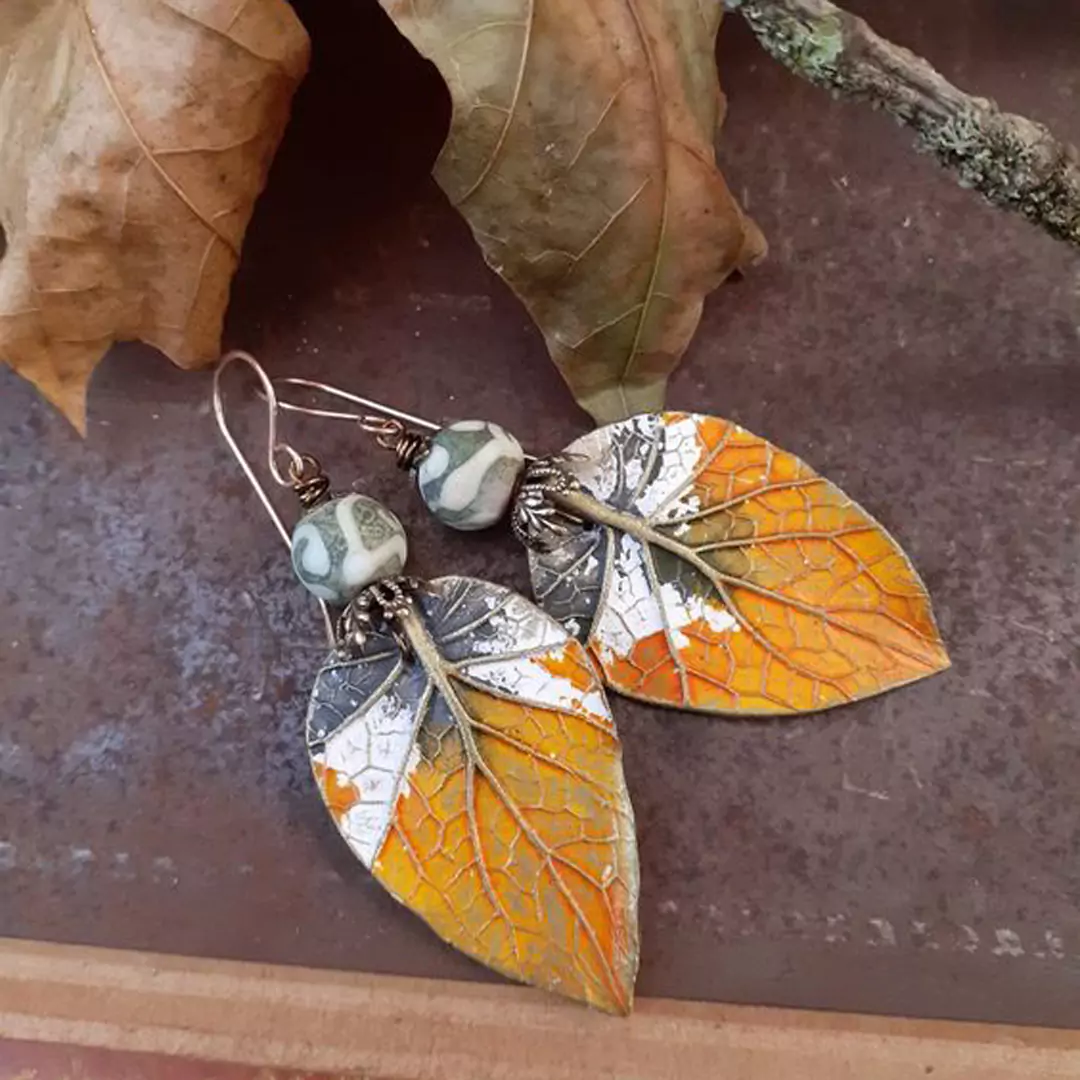  مدل‌های جذاب گوشواره‌های دخترانه با طراحی به شکل برگ