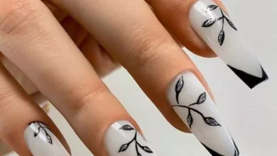 جدیدترین و خوشگل ترین مد های لاک ناخان سفید و مشکی