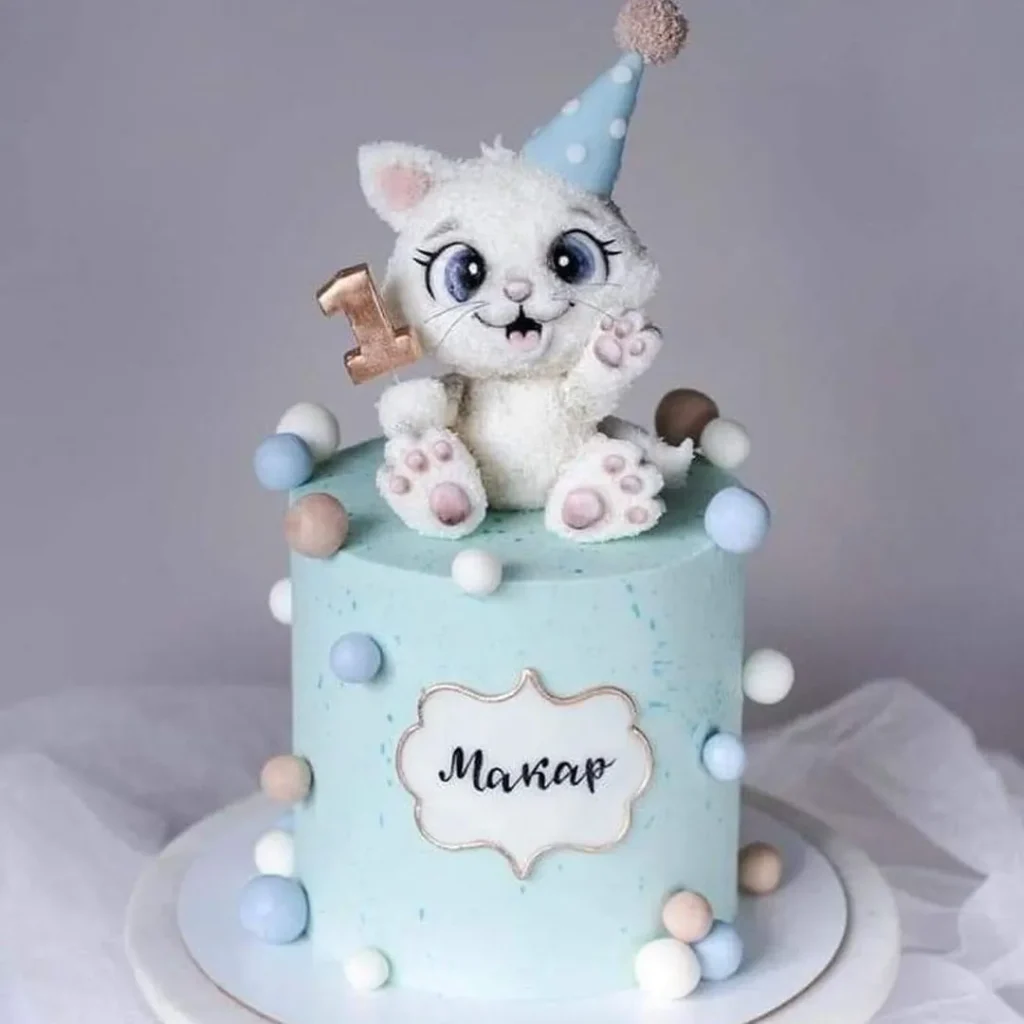 کیک تولد طرح گربه فانتزی ترند