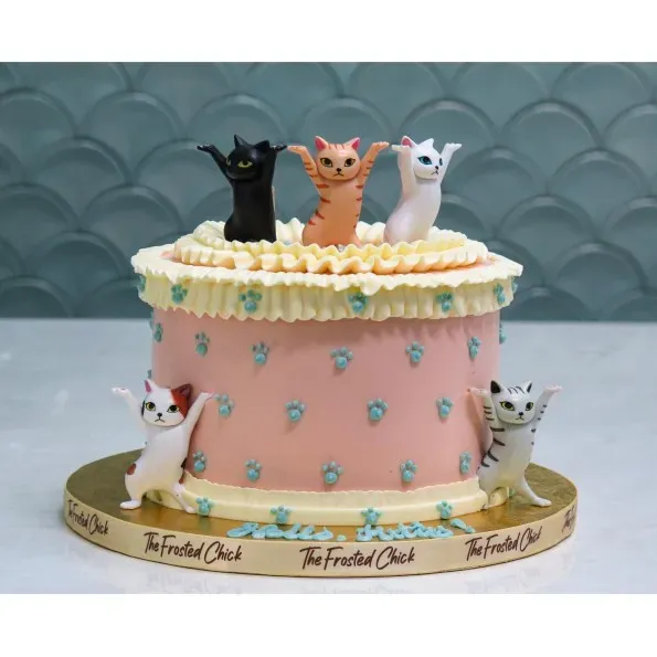زیباترین و کیوت ترین مدل های کیک تولد طرح گربه فانتزی