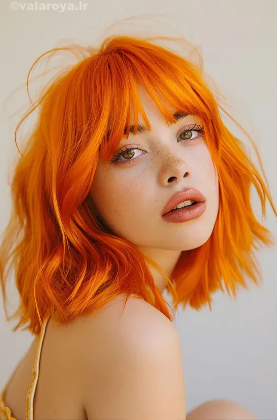 رنگ موی نارنجی پرتقالی