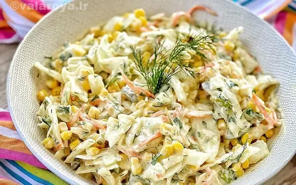 مواد لازم برای تهیه سالاد کلم