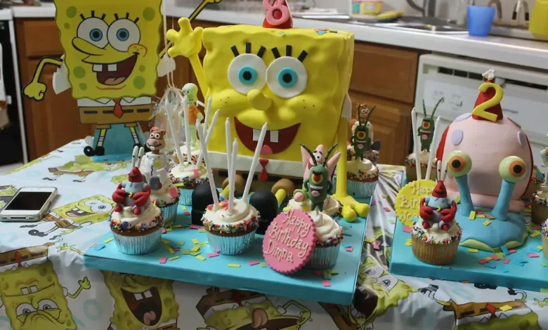 کیک تولد طرح باب اسفنجی