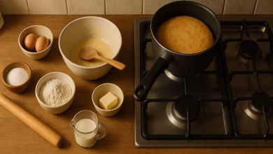 پخت کیک در قابلمه بدون فر