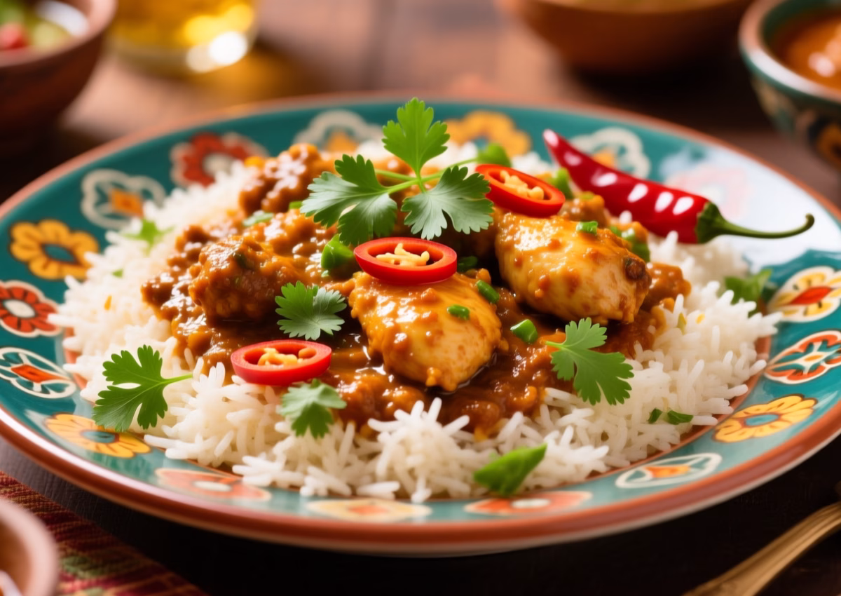 طرز تهیه چیکن جالفریزی اصیل هندی با پلو ایرانی