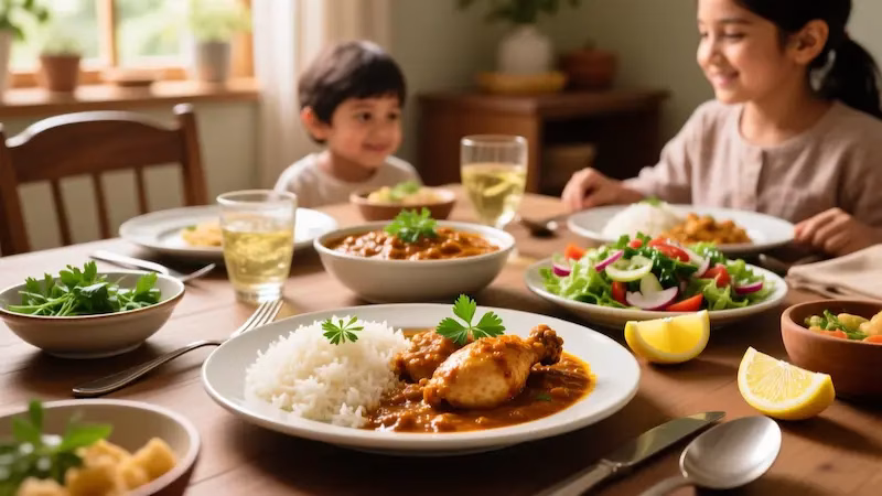 سرو و پیشنهادات همراه برای خوراک مرغ هندی