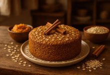 طرز تهیه کیک کدو حلوایی جو پرک رژیمی ساده و خوشمزه