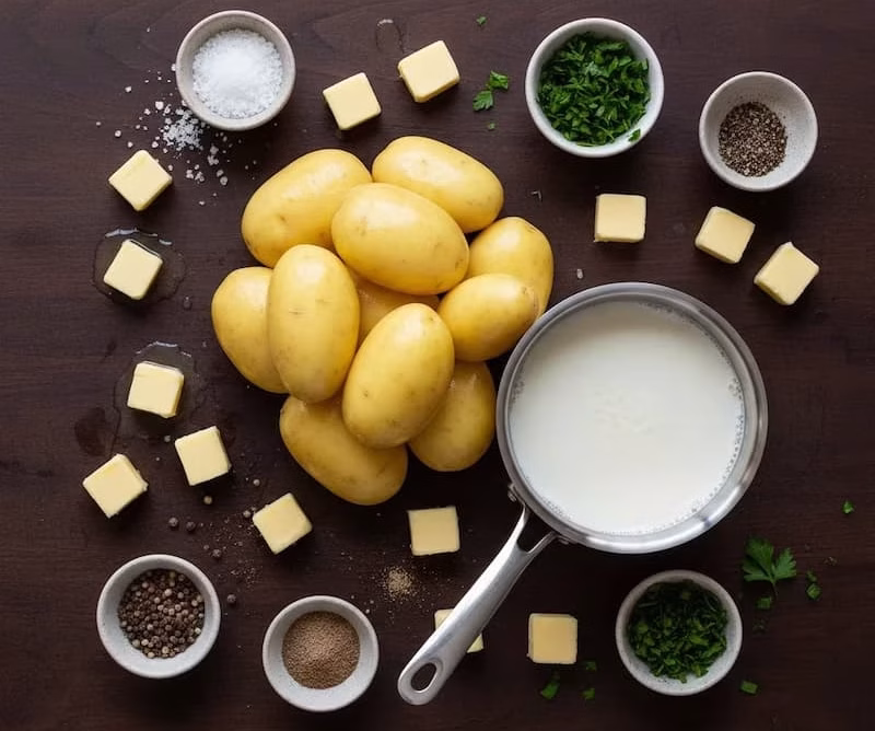 طرز تهیه پوره سیب‌زمینی با شیر