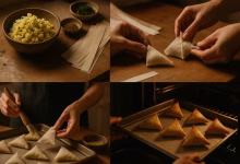 سمبوسه سیب‌زمینی در فر