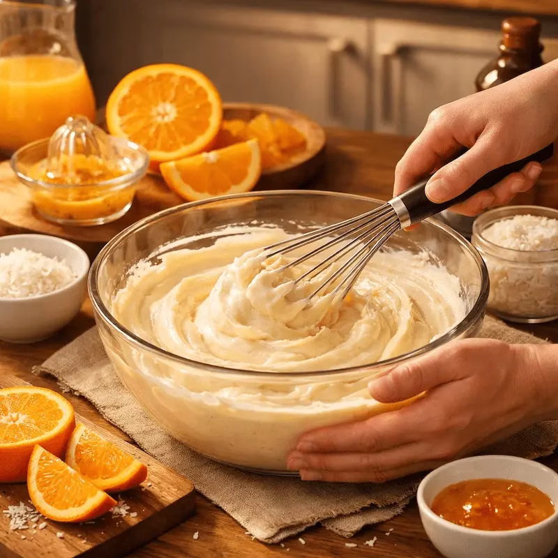 تهیه دسر پرتقال نارگیلی