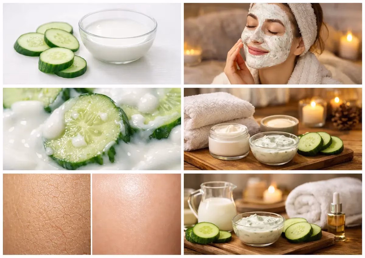 ماسک خیار و شیر برای خشکی پوست در زمستان