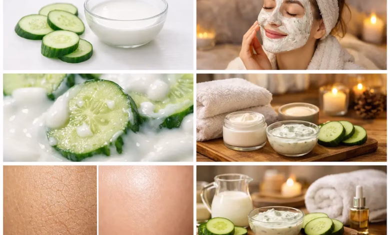 ماسک خیار و شیر برای خشکی پوست در زمستان